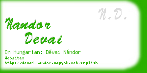 nandor devai business card