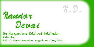 nandor devai business card